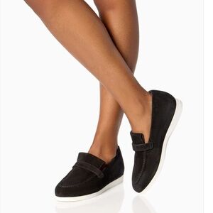 SARAH FLINT Alysia Sneaker Black Suede Leather Sneaker Loafer Womens  41 US 10